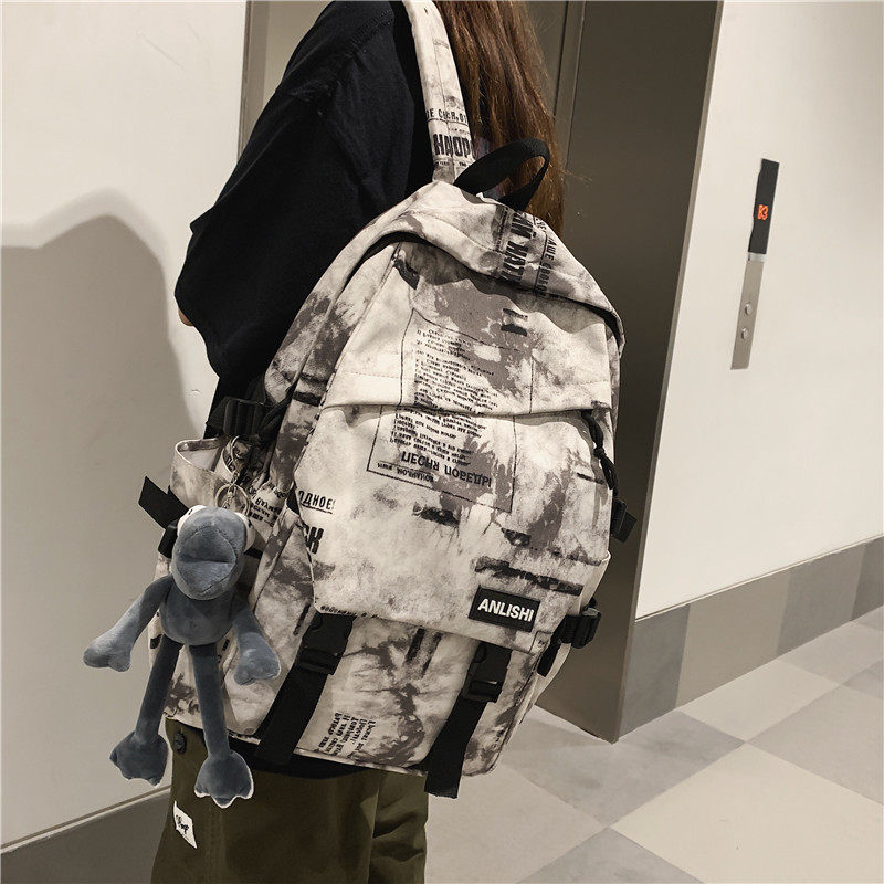 I Tgreg men's double shoulder bag European and American fashion street high school college students in the early middle school students trend ins bag boys