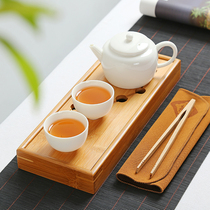 Mini tea set small ornaments home office one pot two cups water storage tea tray bamboo simple European style modern