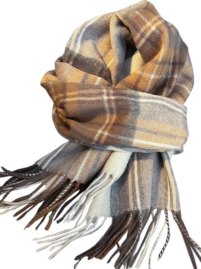 Hochwertiger karierter Schal aus australischer reiner Wolle. Britischer klassischer Unisex-High-End-vielseitiger warmer Winterschal