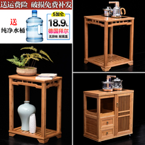 Bamboo Tea side cabinet mobile induction cooker tea table solid wood tea table tea tray tea tray tea cabinet home simple flower stand