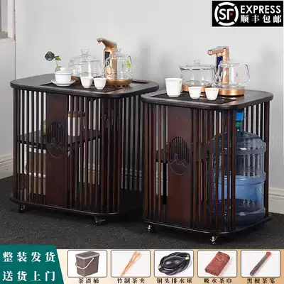 Walnut tea cabinet quick cooking pot boiling water tea tray integrated mobile tea car simple tea table side cabinet New Chinese tea table