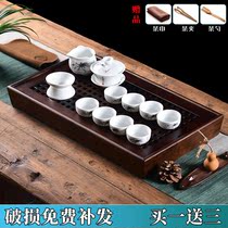 Bamboo household simple small tea table small mini tea tray kung fu tea set tray solid wood tea sea water storage