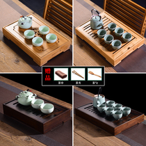 Bamboo tea tray household small tea table simple water storage tray mini kung fu tea set large tea sea water storage