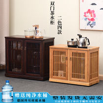 Multifunctional home Mobile tea cabinet bamboo tea car solid wood tea table simple coffee table induction cooker tea tray
