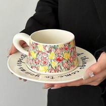 Retro high-end exquisite European afternoon tea cup and saucer coffee cup ceramic cup light luxury high-looking female mug gift