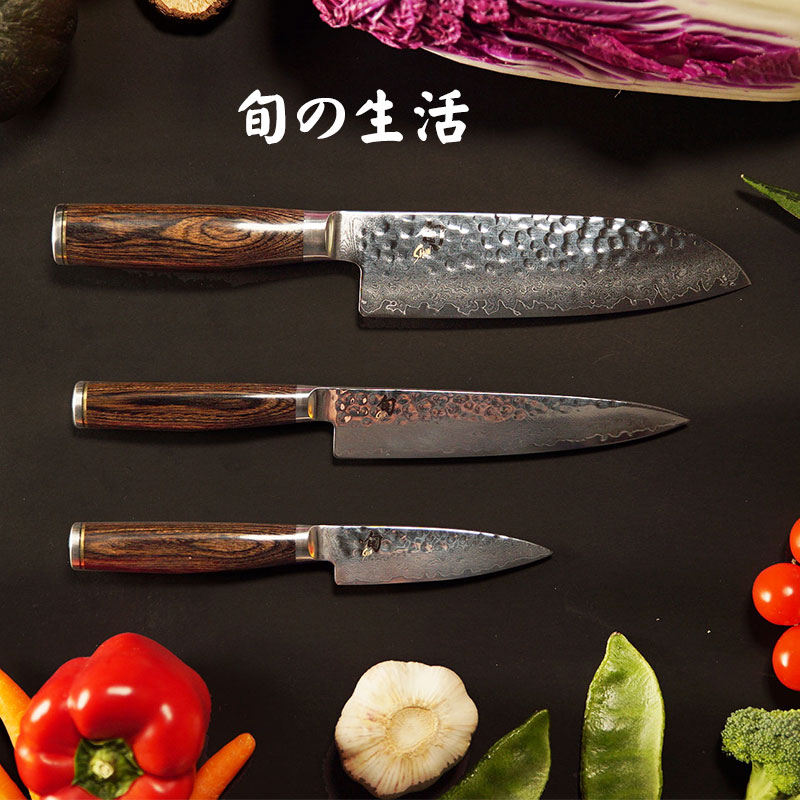 Japanese shellfish imported knife Damascus set stainless steel fruit knife Santoku chef knife set kitchen knife