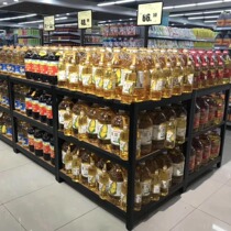  Supermarket milk pile head shelf display rack Promotion table steel and wood display rack Float special price table Imported food store rack