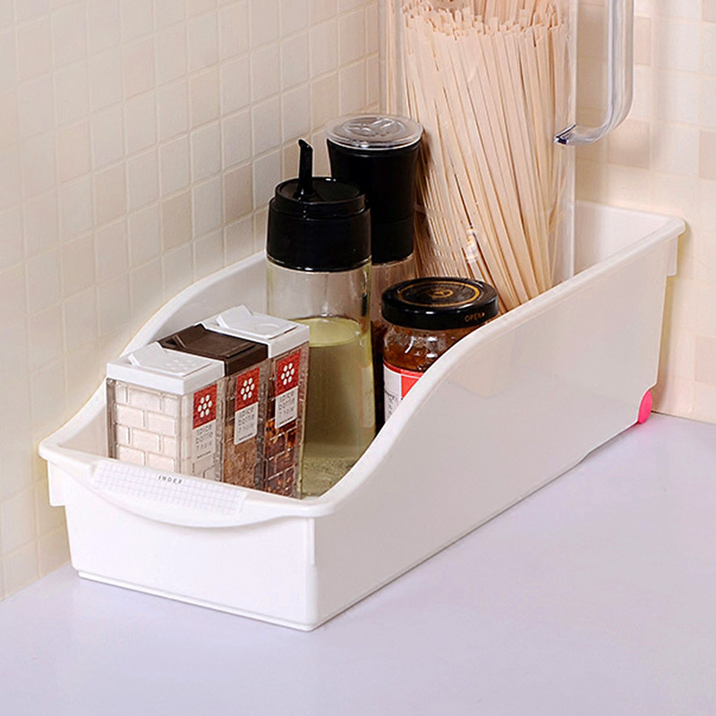 Japan Imported Fridge Plastic Containing Box Home Kitchen Containing Basket White Creative Storage Basket