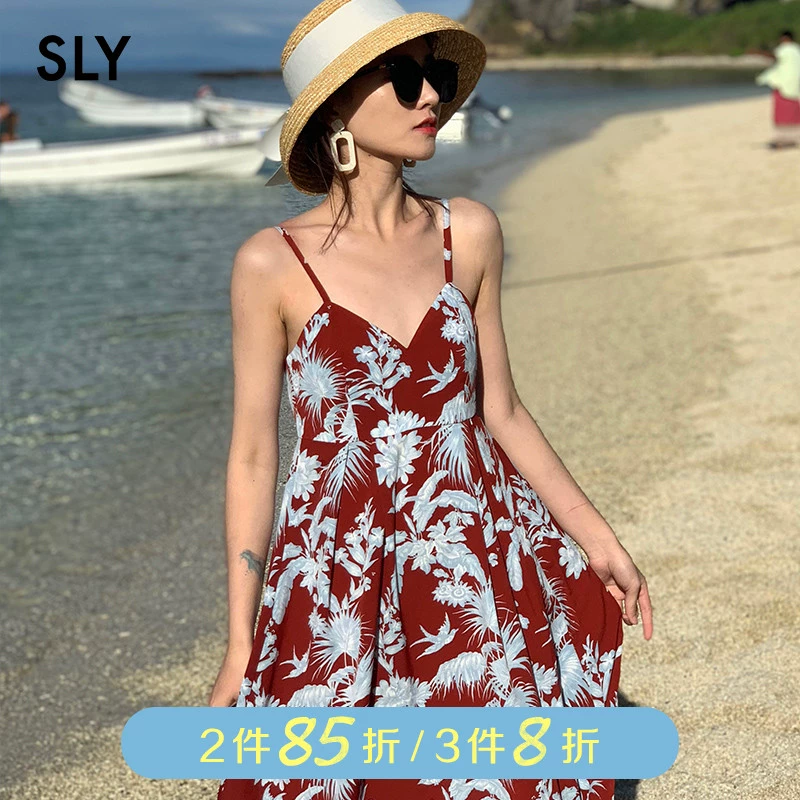 SLY mùa xuân và mùa hè sản phẩm mới thời trang nhà máy in váy treo nghi vấn 030CSK33-7580 - Sản phẩm HOT