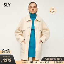 SLY autumn and winter new plush lapel loose casual long coat female 030DAZ30-1180