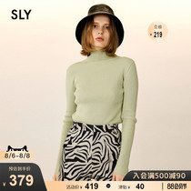 SLY new basic solid color inside with small turtleneck sweater 030DAY70-2470