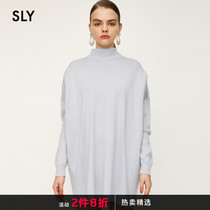 SLY new round neck loose casual comfortable gentle wind long sweater women 030DAH73-1990