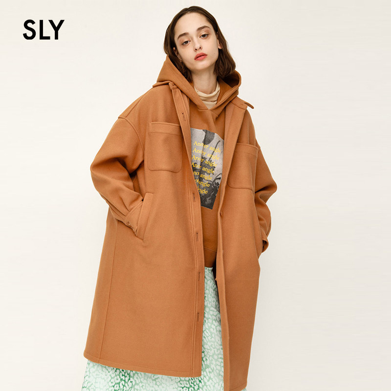 SLY summer new solid color loose lazy windproof lantern sleeve windbreaker coat 030DSA30-1360
