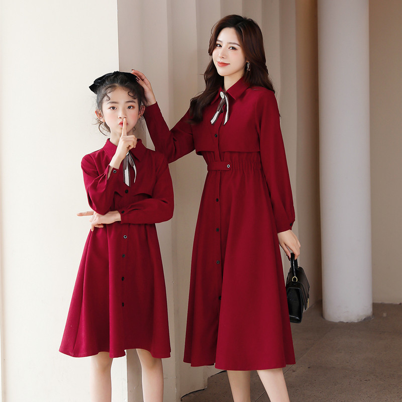 Online Red pro-dress comeback Long dress 2021 new spring and autumn clothing The Korean version high-end mother women's dress dress