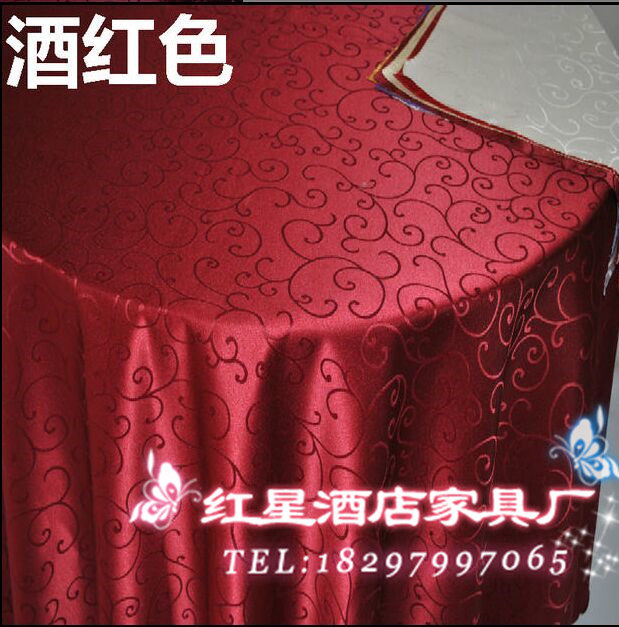 Customized 18m round table tablecloth hotel dining room restaurant round table square table wine red golden yellow conference table tablecloth