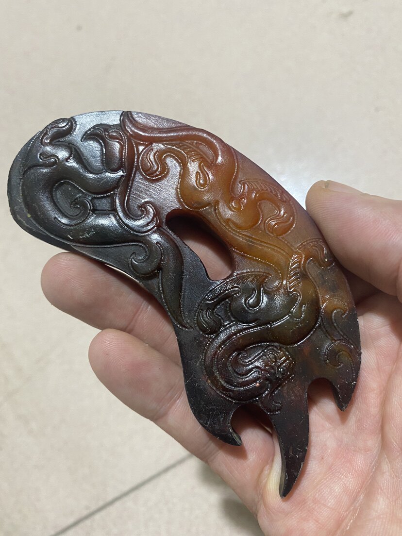 高古玉岫玉龙形玉璧天然老岫玉玉佩收藏战国时代古董玉器-Taobao-Tmall