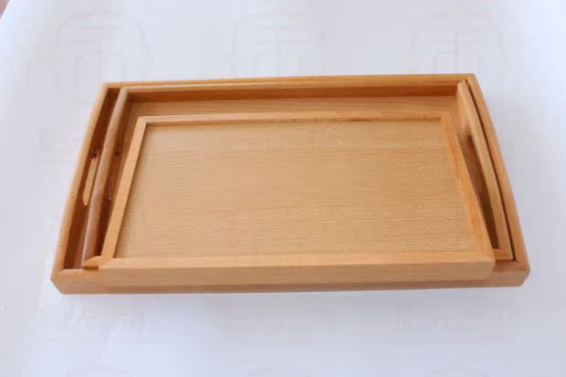 Hàn Quốc đôi tai khay gỗ rắn hình chữ nhật với tay cầm khay trà bạch đàn khay khay vuông tấm gỗ tấm có thể là logo đũa gỗ cẩm lai