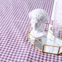 Picnic supplies A full set of retro oil painting style disposable tableware Niche swing props Nordic plaid cloth mirror plate