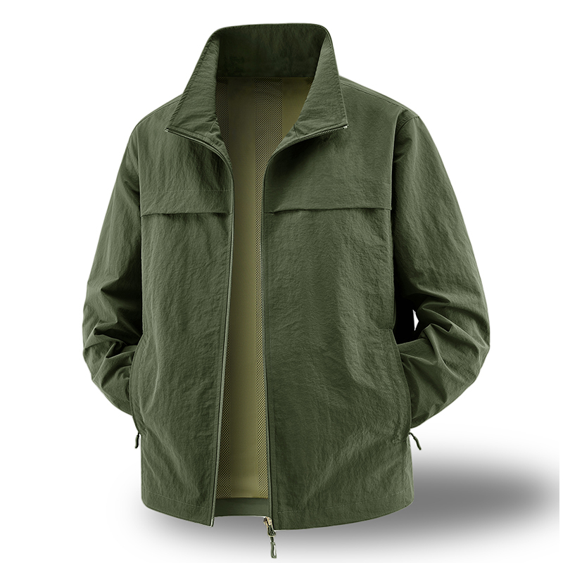 Stand Collar Jacket for Men 2026 Spring New Cross-Border Jacket for Middle-Aged and Elderly Men Casual Sports Outdoor Mountaineering