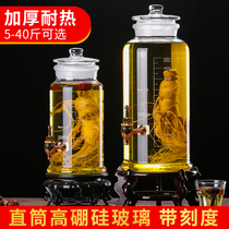Ginseng wine glass bottle thickened 10kg household large capacity with faucet