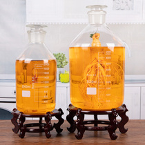 Bubble wine glass bottle thickened ginseng medicinal wine jar 5kg 10kg special wine bottle with lid household thickened sealed can