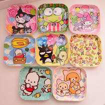 Cartoon snacks snacks small plates square fruit plates dried fruit snacks candy melamine mini cute home