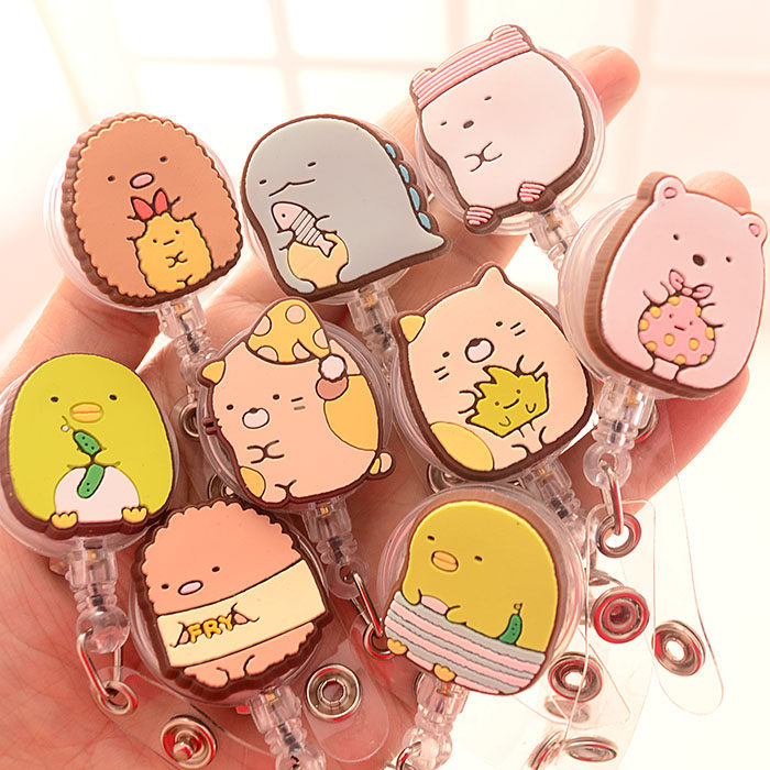 Corner Bio Cartoon Easy Pull Button Chest Card Clips Work Certificate Chest Card Cover Flex Clip