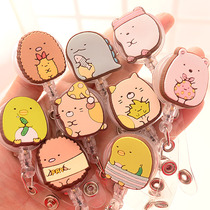 Corner creature cartoon easy pull buckle chest card clip Work card chest card sleeve telescopic clip