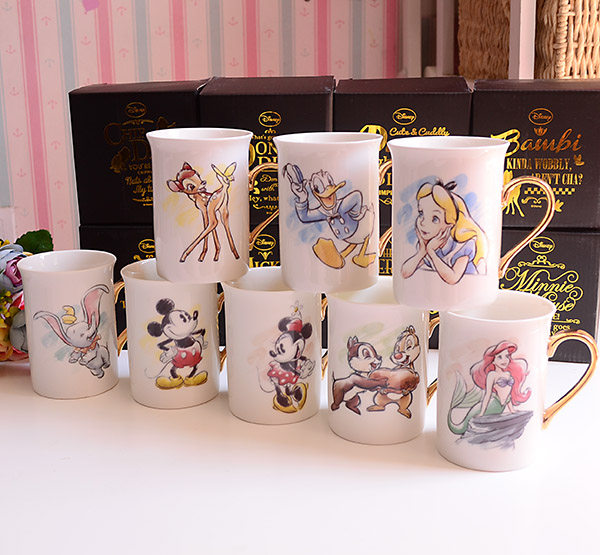 Tail single mermaid Alice cartoon creative ceramic water cup Mug cup coffee cup gift box