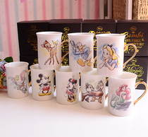 Tail single mermaid Alice cartoon creative ceramic water cup Mug cup coffee cup gift box