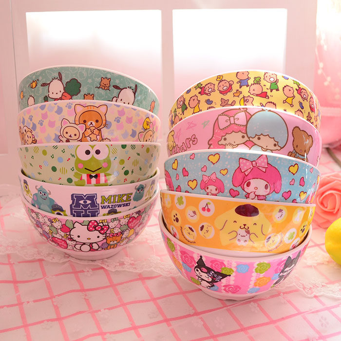 Cartoon instant noodles plastic melamine instant noodles bowl cartoon rice bowl soup bowl 6 inches