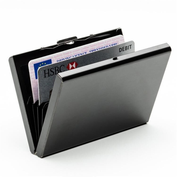 Credit Card Case Stainless Steel Metal Antimagnetic Organ Card Holder 6 Cards Business Card Holder Shielding Function Shielding