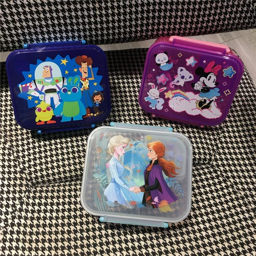 [『Ai美美』超美的野餐盒！ 冰雪2 小老鼠 闪粉 分隔便当盒饭盒]