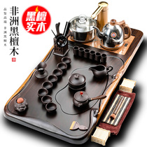 Tea set full black sandal wood tea disk fully automatic electric tea furnace household living room full Kung fu tea cup set