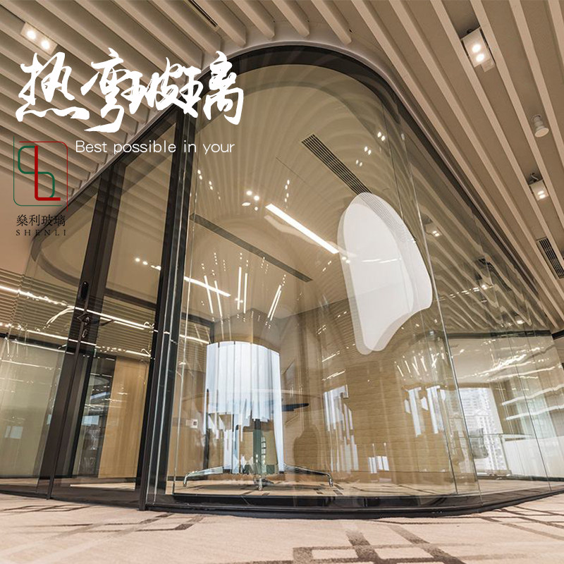 Profiled Arc Hot Bend Tempered Glass Display Cabinet Point Vegetable Cabinet Tobacco Wine Cabinet Fish Tank Sector Positive Round Sightseeing Ladder