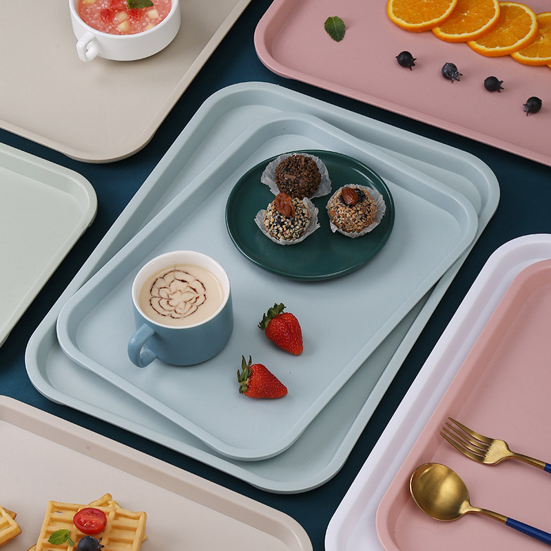 Dry fruit plastic tray tableware fast food dish bakery cake fruit plate rectangular dumpling snack plate