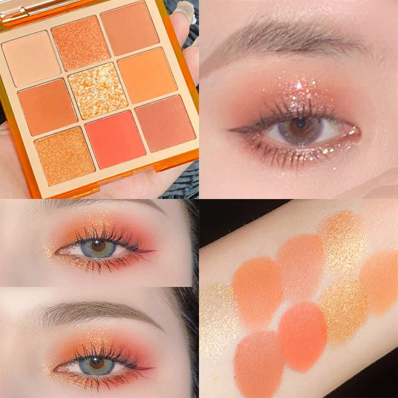 2021 New Nine Color Eye Shadow Pins Ultra Fire Earth Color Pink pink Pearlized Orange Orange Orange Beginner
