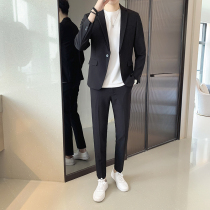 Light mature style new handsome suit a set of Korean version of the handsome fried Street high-end dress set casual large size suit autumn
