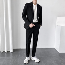 Light mature Wind Autumn niche suit suit suit men slim Korean version trend handsome youth casual senior sense suit man