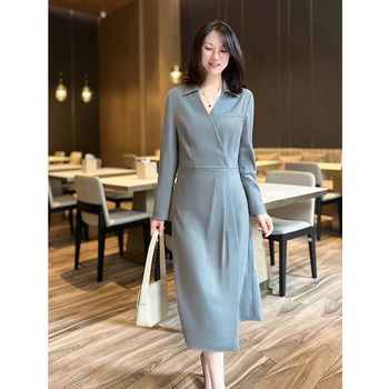 Melodious worsted double-woven wool gd shirt dress