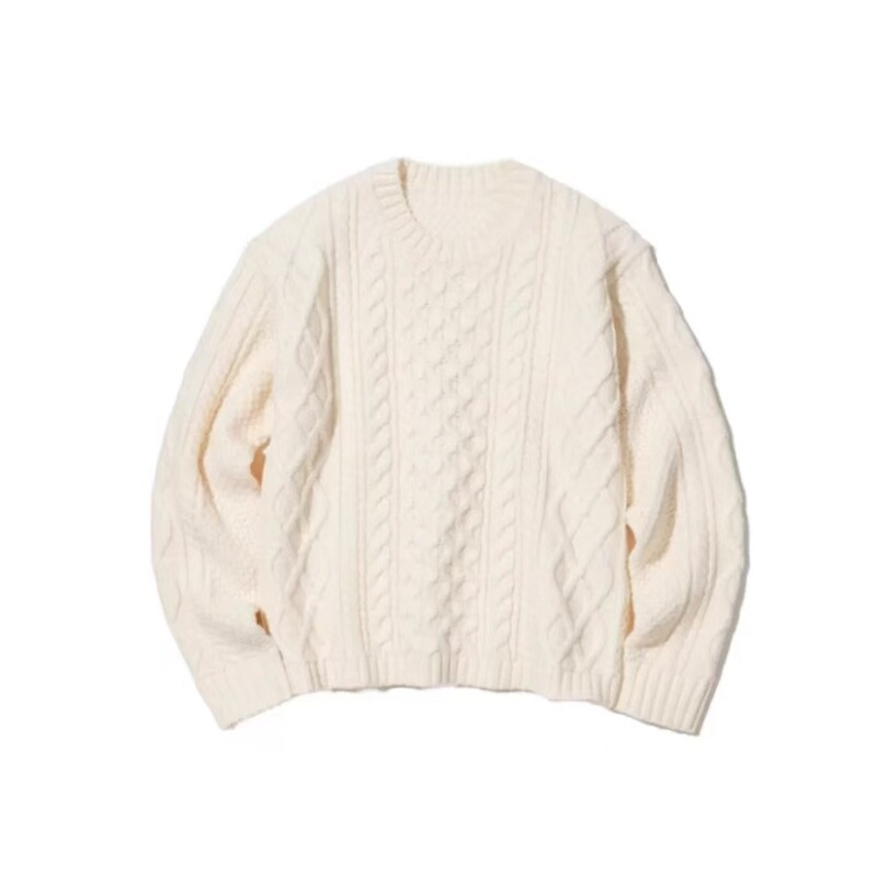 【Daily Order】Wanwan Youyi Women's Sweater Autumn/Winter Round Neck Classic Cable Knit 0.48kg1017