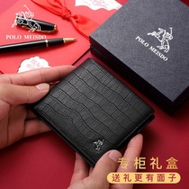 British Paolo Mens Wallet 2024 Новая подлинная кожаная короткая овечья кожа Бизнес Крокодил Print Money clip