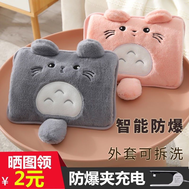 National Label charging hot water bag already water injection explosion proof cartoon warm hand Bao cute plush electric hot hand Bao warm water shake sound the same