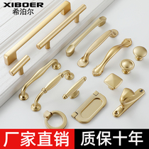 Modern minimalist golden cabinet door handle American cabinet wardrobe door handle bronze color drawer invisible aluminum alloy handle