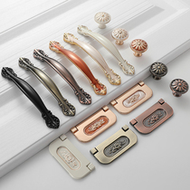 Modern minimalist cabinet door handle Eurostyle wardrobe door ivory white handle black drawers single-hole furniture small handle