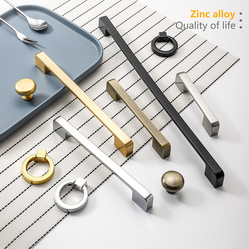 Modern minimalist overall cabinet door handle black wardrobe door handle golden drawer single hole hanging cabinet shoe cabinet furniture handle