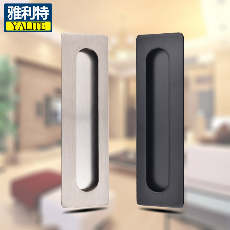 Concealed Drawer Cabinet Door Handle black Invisible Inner embedded slotted handle Moving Door Wardrobe Sliding Door Concealed