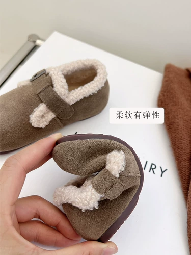 Детская флисовая обувь, удерживающие тепло детские демисезонные туфли для раннего возраста