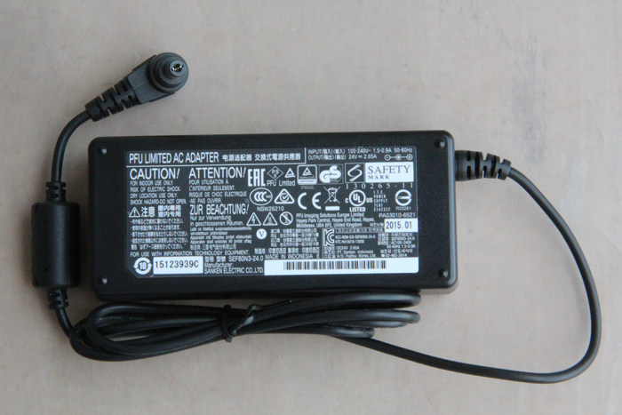 24V2.65a Original Fujitsu fi6125 6225 6240 6130 7130 Scanner Power Adapter