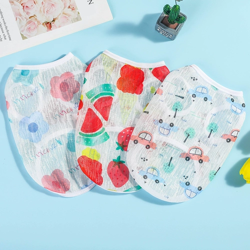 Домашняя одежда весна и лето тонкий жилет, плюшевая бибел бельль кошка кошка снежная собака одежда собака летняя маленькая собака